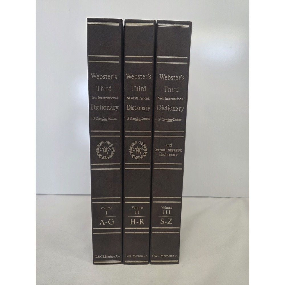 Webster's Third New International Dictionary 1961 3 Vol Set Unabridged Hardcover
